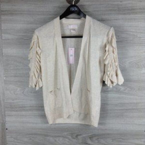 RACHEL PARCELL Ruffle Sleeve Cardigan Sweater size XXS - Picture 3 of 7